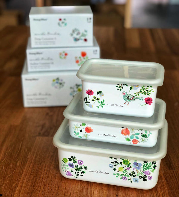 Fuji enamel food storage box (oven safe) available in three sizes