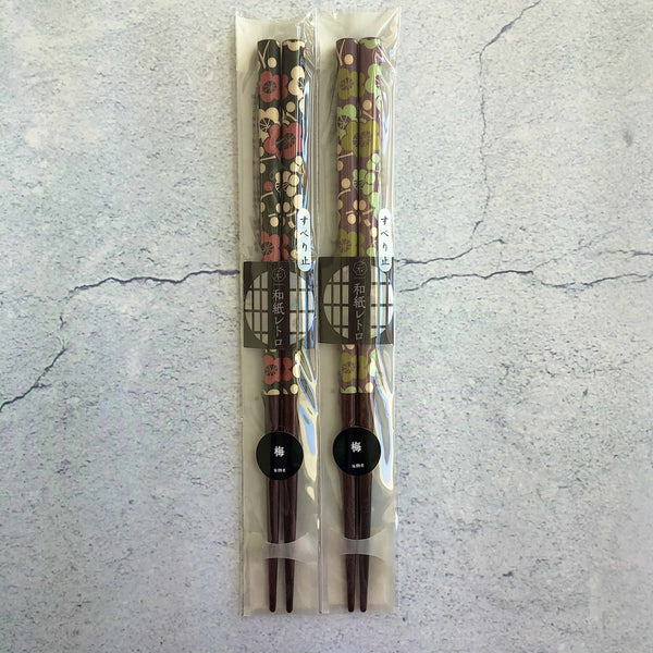 Kawai Japan Freshwater Chopsticks Washi Retro Plum