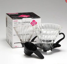 HARIO JAPAN Heat Resistant Glass Transparent Coffee Filter Mug with Measuring Spoon 11.5 x H 8.5cm