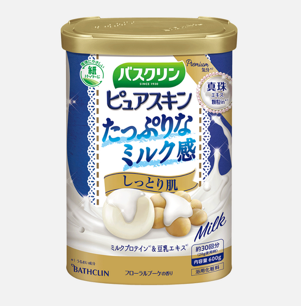 BATHCLIN Japan Milk Bath 600g (Milk Protein + Fermented Soy Milk + Pearl)