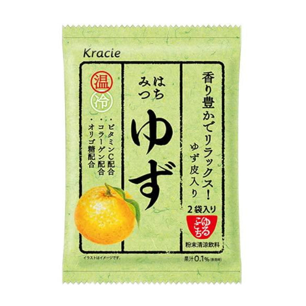 kracie honey scented yuzu powder heated foam drink with additives Ayuhara protein cellulose C 2 bags