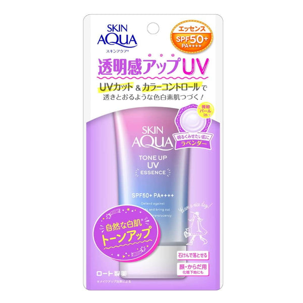 ROHTO Japan Skin Aqua Tone Up UV Essence Lavender Color SPF50+ PA++++ 80g