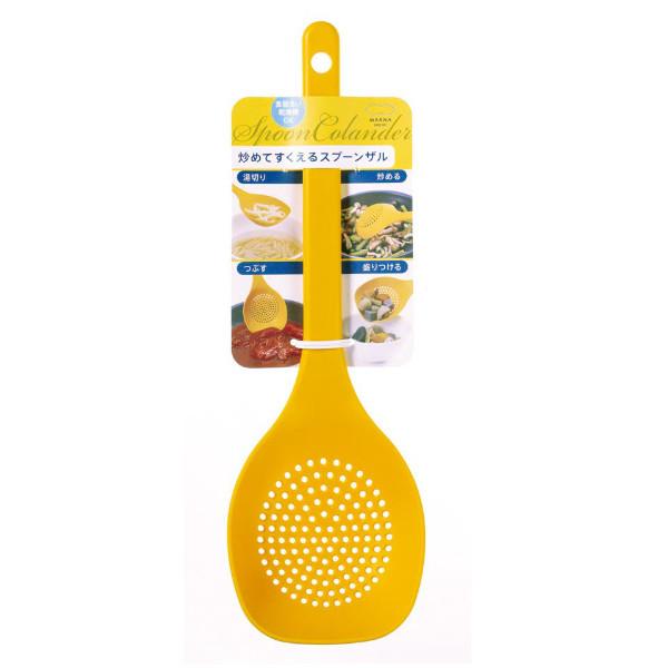 MARNA JAPAN Frying Spoon With Drain Spoon Colander 101×37×317mm(2 Colors Available)