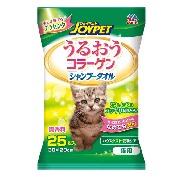 Earth Japan 貓用寵物清潔和美容濕巾 25 片