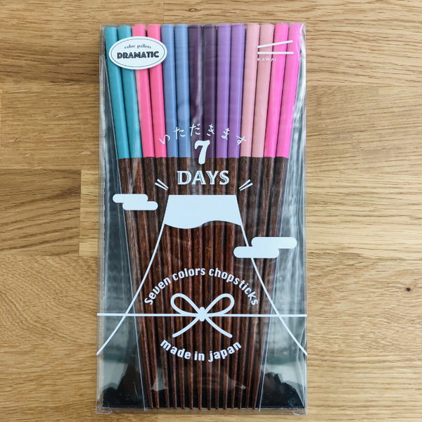 Kawai Japan 7days Drama Series Chopstick Set (7 Pairs/ dishwasher safe)