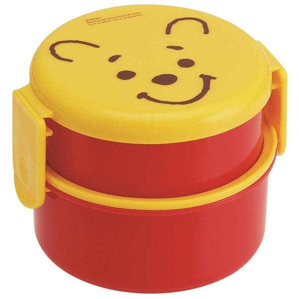 Skater Japan Winnie the Pooh face round lunch box 2 tiers (with mini fork)