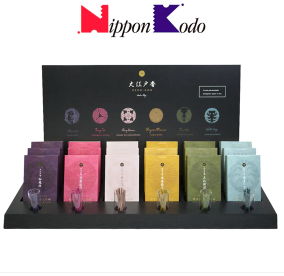 NipponKodo Japan OEDO-KOH Incense 60 Sticks with Incense Holder ( 6 Fragrance Available )