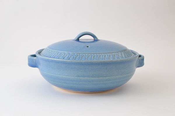 BANKOYAKI Japan Clay Pot 2.9L REIWA Denim Blue  No. 9 33 x 28 x 17 cm